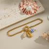 Seaside Ocean Style Conch Crab Claw Ceramic Glaze Handmade Stainless Steel Chain Bracelet With Electroplating For Women