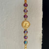 Secondhand Luxury Highend Colorful Women's Metal Bracelet Quartz Watch With Cat's Eye Chain And Round Dial