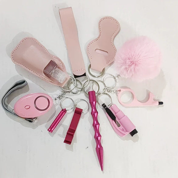 Selfdefense Keychain Hand Sanitizer Bottle And Lipstick Set Alloy Minimalist Key Pendant