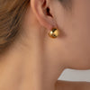 Semicircular Geometric Titanium Steel Women's Earrings With Electroplating And Personality Style