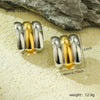 Semicircular Stainless Steel And 18K Gold Geometric Style Electroplated Women's Earrings And Ring