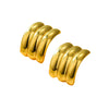 Semicircular Stainless Steel And 18K Gold Geometric Style Electroplated Women's Earrings And Ring