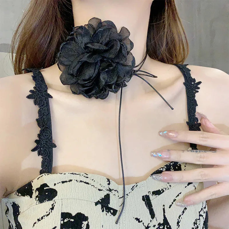 Sexy Flower Cloth Women'S Choker