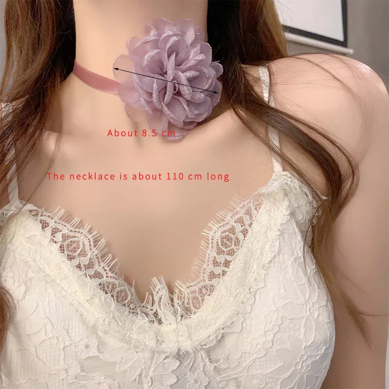 Sexy Flower Cloth Women'S Choker