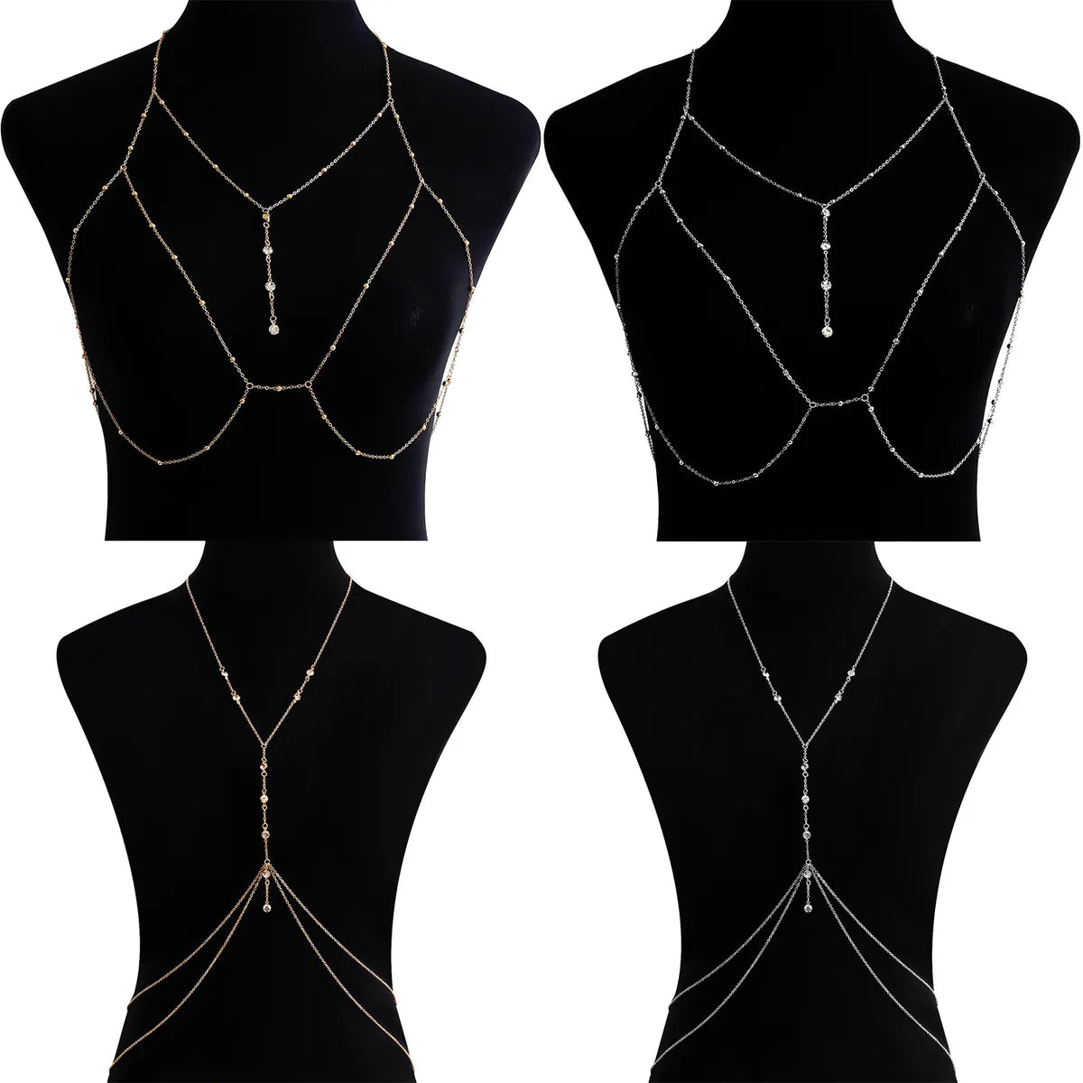 Sexy Geometric Metal Plating Inlay Rhinestones Women'S Chain Belts