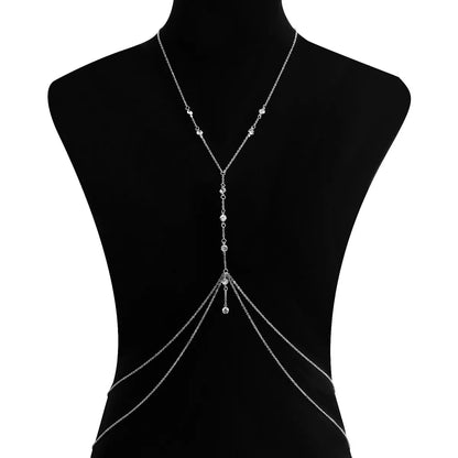 Sexy Geometric Metal Plating Inlay Rhinestones Women'S Chain Belts