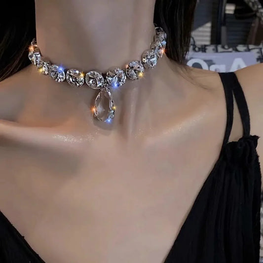 Sexy Shiny Water Droplets Rhinestone Women's Choker