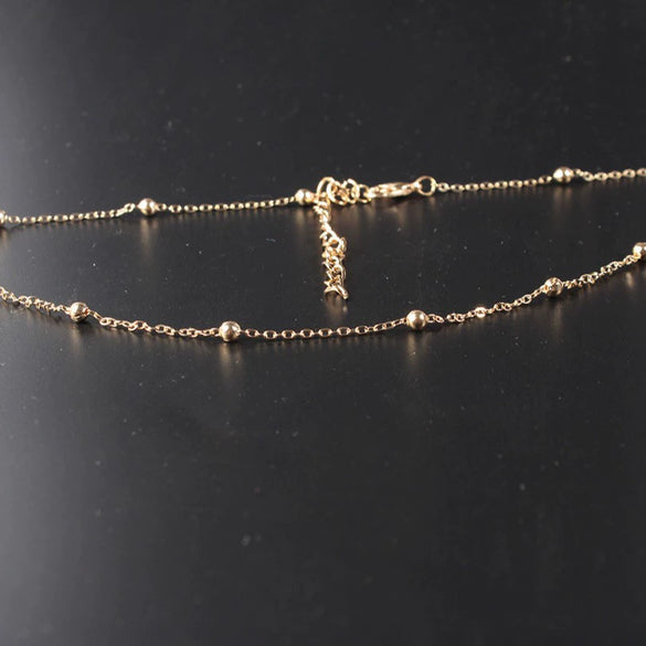 Sexy Simple Ball Chain Short Clavicle Chain Copper Bead Neck Chain Necklace