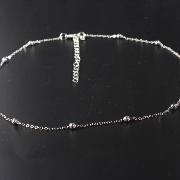 Sexy Simple Ball Chain Short Clavicle Chain Copper Bead Neck Chain Necklace