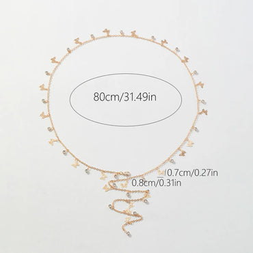 Sexy Simple Style Shiny Round Glass Copper Inlay Artificial Diamond Long Necklace