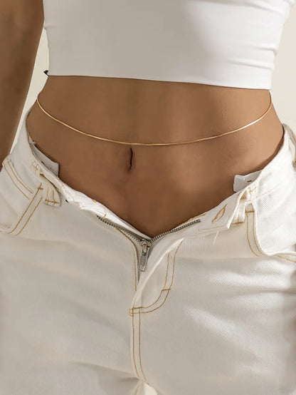 Sexy Solid Color Stainless Steel Women's Waist Chain