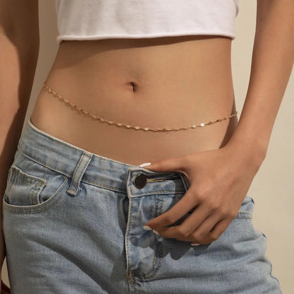 Sexy Solid Color Stainless Steel Women's Waist Chain