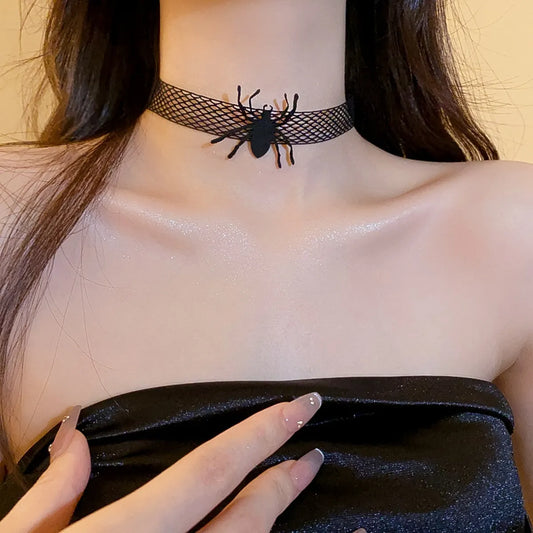 Sexy Spider Cloth Braid Halloween Women'S Choker