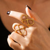 8 Shaped Line Opening Ring Titanium Steel Pvd Plated Simple Cold Style Women's Hand Jewelry With Geometric Design
