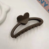 Shark Clip Milk Brown Series Love Semicircle Handmade Simple Hair Clip For Women