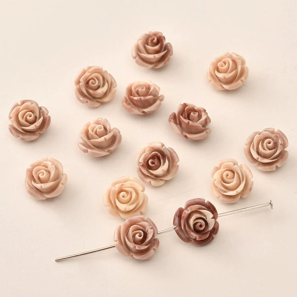Shell Anemone Rose Flower Loose Beads For Bracelet Necklace Earrings Accessories