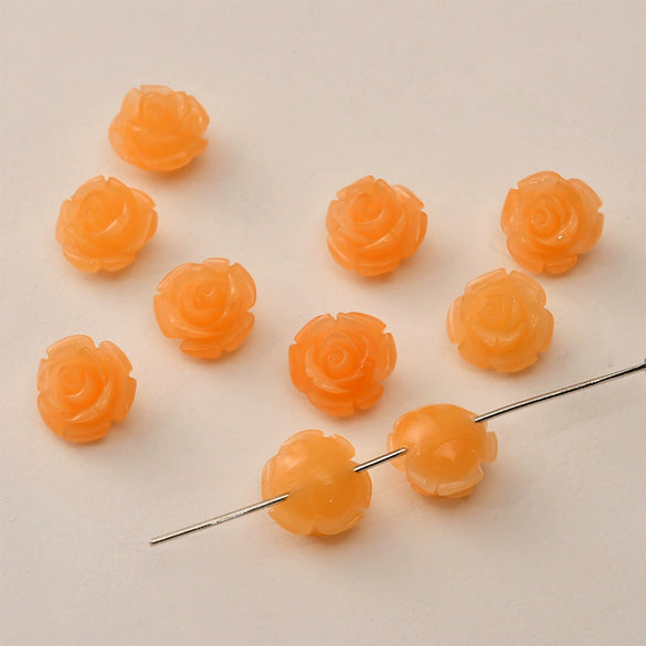 Shell Anemone Rose Flower Loose Beads For Bracelet Necklace Earrings Accessories