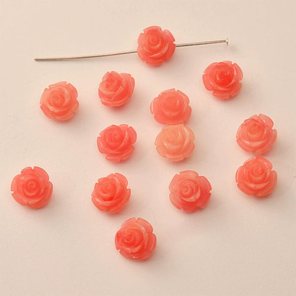 Shell Anemone Rose Flower Loose Beads For Bracelet Necklace Earrings Accessories