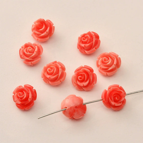 Shell Anemone Rose Flower Loose Beads For Bracelet Necklace Earrings Accessories