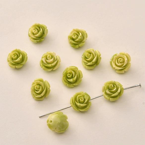 Shell Anemone Rose Flower Loose Beads For Bracelet Necklace Earrings Accessories