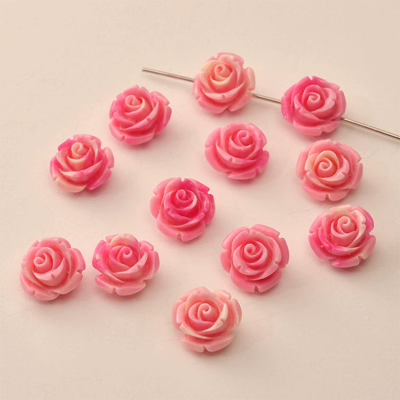 Shell Anemone Rose Flower Loose Beads For Bracelet Necklace Earrings Accessories