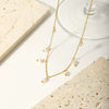 Shell Bead Pearl Necklace For Girls High End Niche Versatile Titanium Steel Pvdp Furnace Real Gold Plated Millet Bead Stainless Steel Cross Chain Necklace With Geometric Design