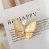 Shell Butterfly Bow Brooch Electroplated Fashion Minimalist Women's Suit Corsage Accessories