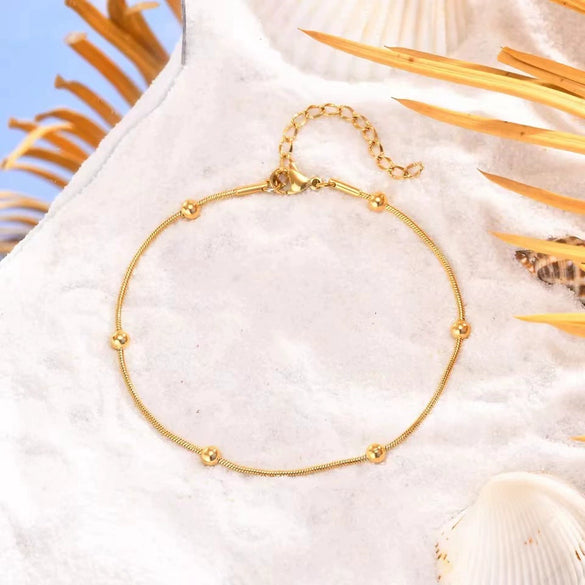 Shell Conch Tassel Anklet Stainless Steel Drop Shape Baroque Marine Jewelry For Women