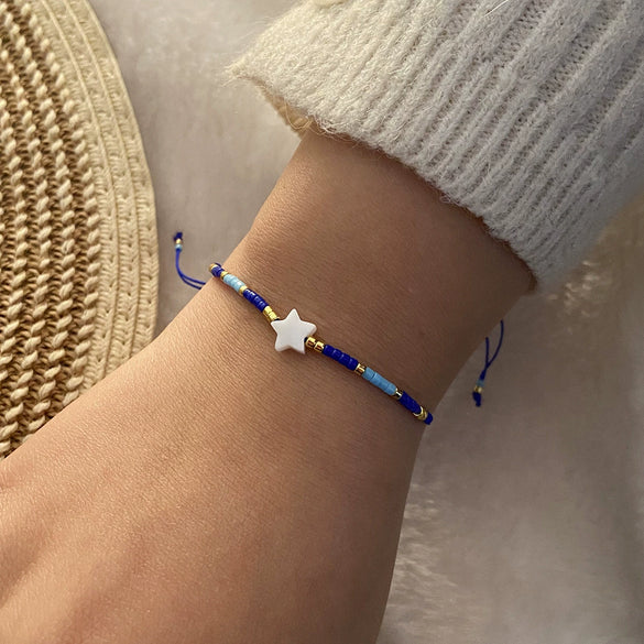 Shell Fivepointed Star Woven Bracelet For Women