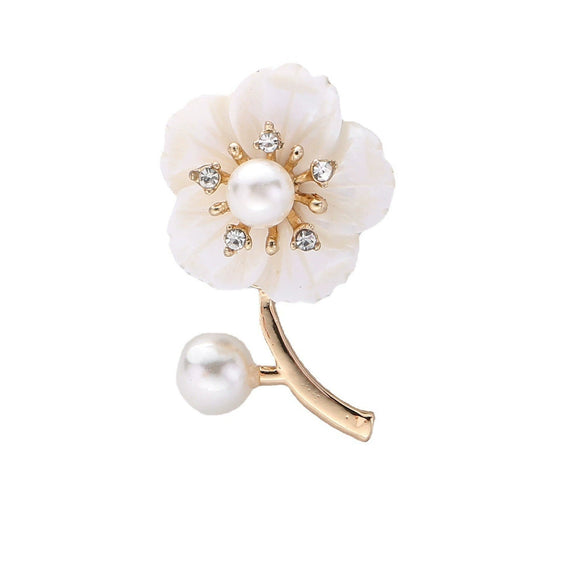Shell Flower Brooch Electroplated For Women And Couple Style Luxury Accessories