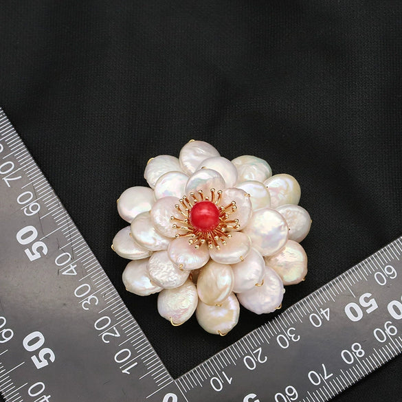 Shell Geometric Brooch Simple Style Electroplating