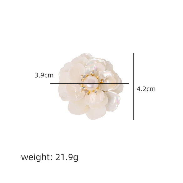 Shell Geometric Brooch Simple Style Electroplating