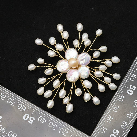 Shell Geometric Brooch Simple Style Electroplating