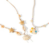 Shell Geometric Starfish Hand Knitted Women's Beaded Pearl Clavicle Necklace