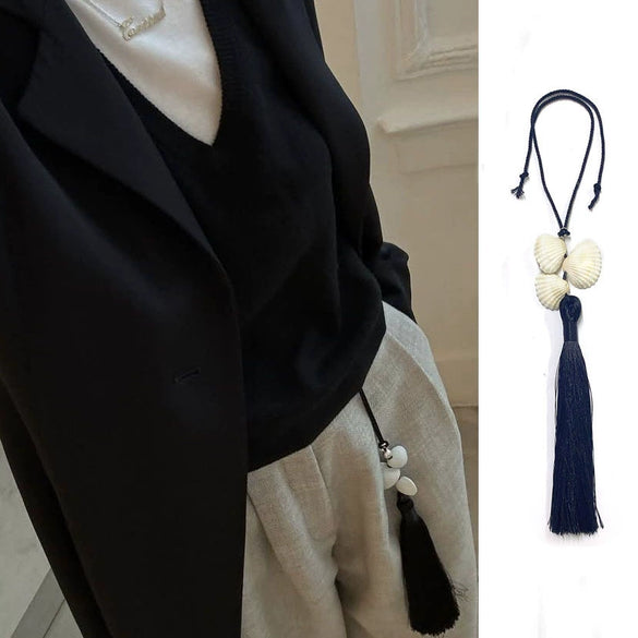 Shell Hand Knitted Simple Exquisite Cold Style Bag Tassel Pendant Fairy Accessories