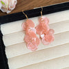 Shell Handmade Geometric Round Tassel Earrings For Women Light Luxury Sweet Small Fresh All Match