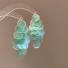 Shell Handmade Geometric Round Tassel Earrings For Women Light Luxury Sweet Small Fresh All Match