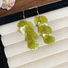 Shell Handmade Geometric Round Tassel Earrings For Women Light Luxury Sweet Small Fresh All Match