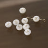 Shell Jewelry Geometric 26 Letters Round Fritillaria Double Sided Straight Hole Matching Material