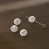 Shell Jewelry Geometric 26 Letters Round Fritillaria Double Sided Straight Hole Matching Material