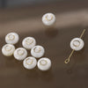 Shell Jewelry Geometric 26 Letters Round Fritillaria Double Sided Straight Hole Matching Material