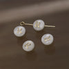 Shell Jewelry Geometric 26 Letters Round Fritillaria Double Sided Straight Hole Matching Material