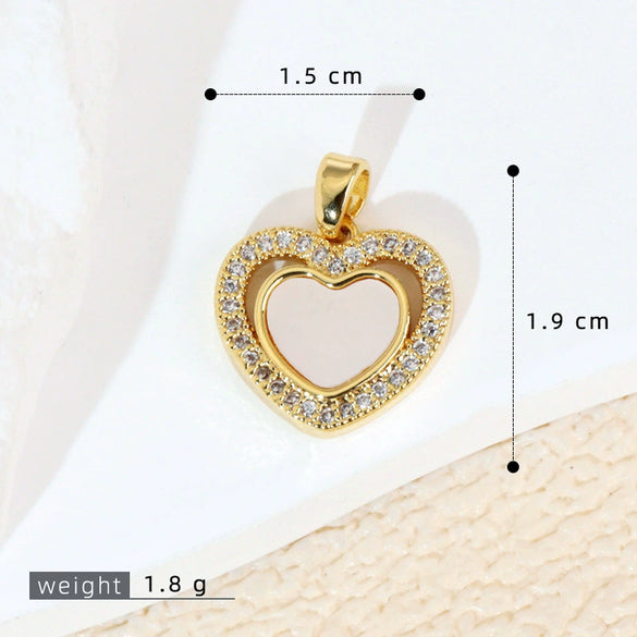 Shell Jewelry Heart Geometric Pendant Accessories Electroplating