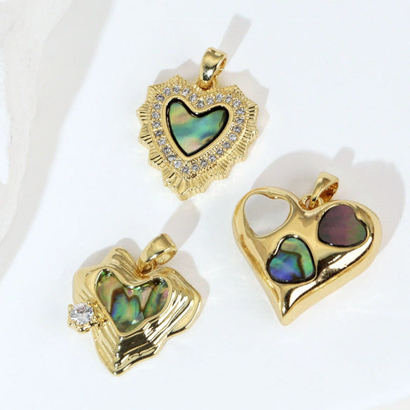 Shell Jewelry Heart Geometric Pendant Accessories Electroplating