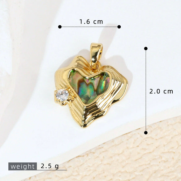 Shell Jewelry Heart Geometric Pendant Accessories Electroplating