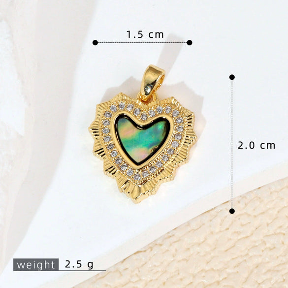 Shell Jewelry Heart Geometric Pendant Accessories Electroplating