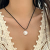 Shell Leather Wax Thread Geometric Handmade Conch Shell Tassel Necklace For Women