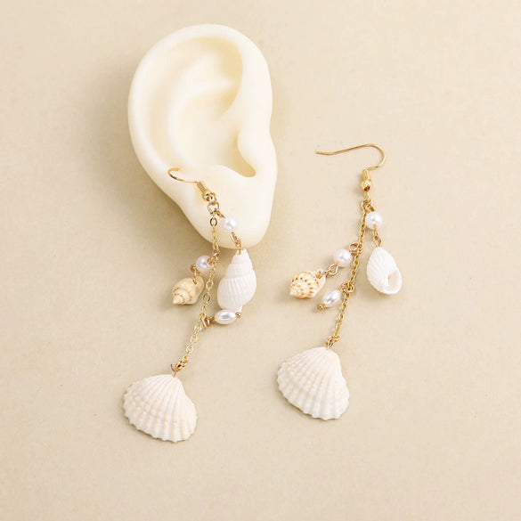 Shell Pearl Tassel Women's Long Elegant Fresh Minimalist Retro Earrings