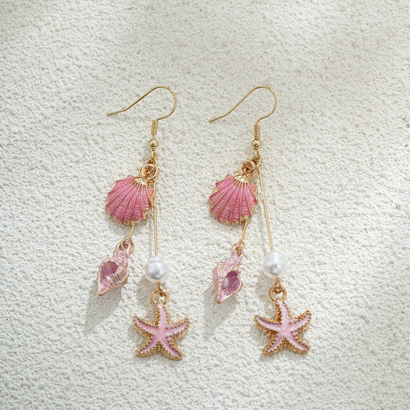 Shell Pearl Tassel Women's Long Elegant Fresh Minimalist Retro Earrings