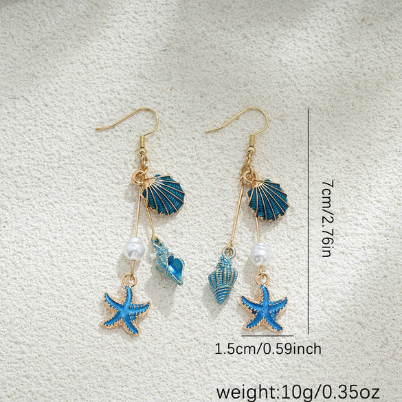 Shell Pearl Tassel Women's Long Elegant Fresh Minimalist Retro Earrings